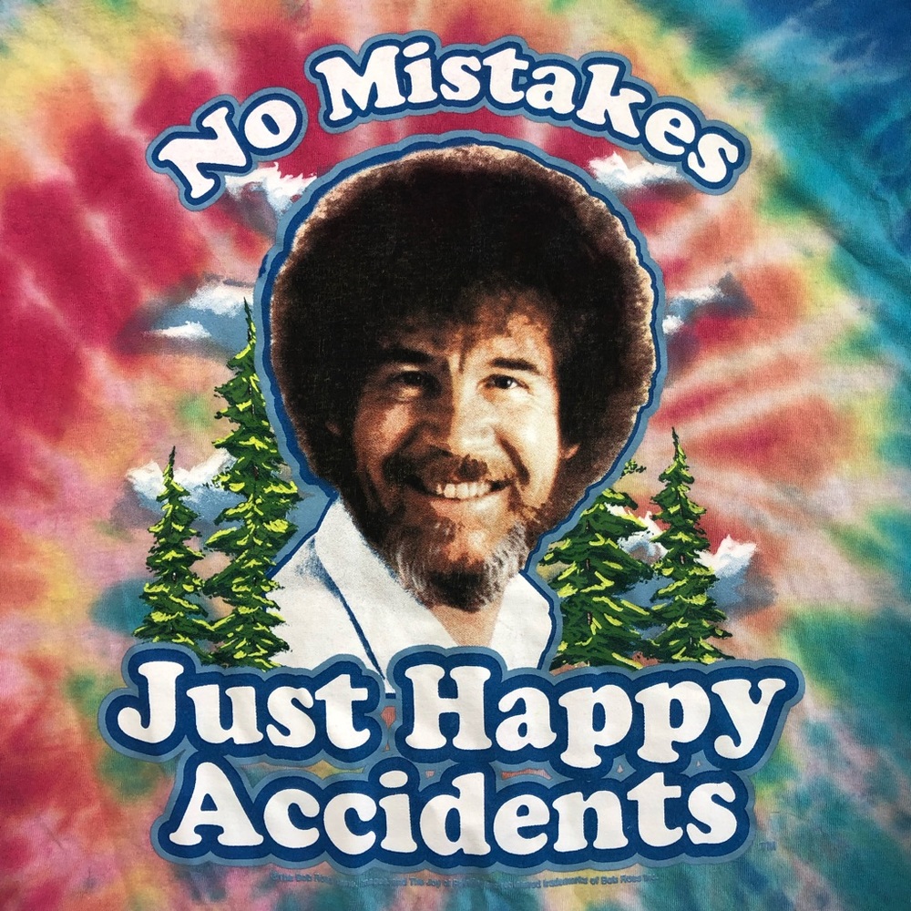 Bob Ross Tie-Dye Rainbow T-Shirt Size Medium - Picture 2 of 4